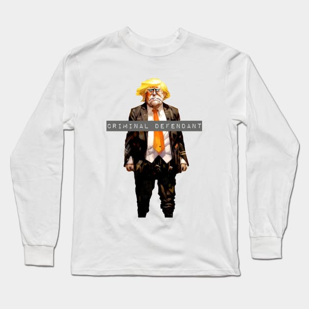 Trump: Criminal Defendant No. 2 (No Fill - Light Background) Long Sleeve T-Shirt by Puff Sumo